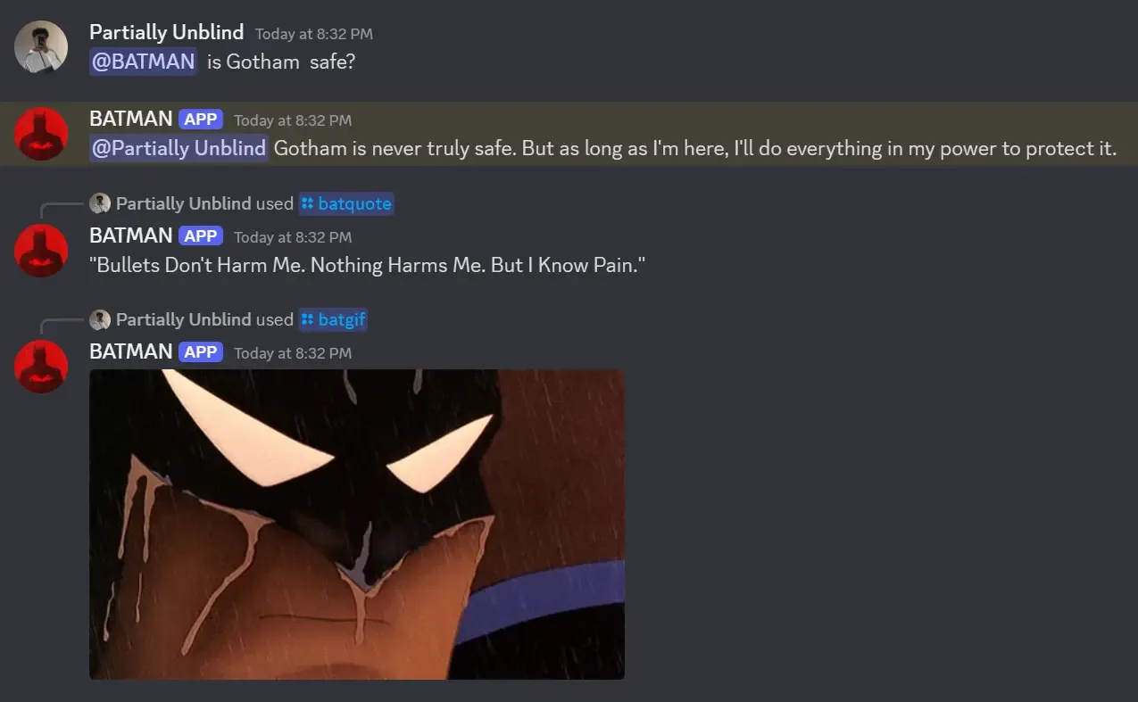 Batman Discord Bot Demo