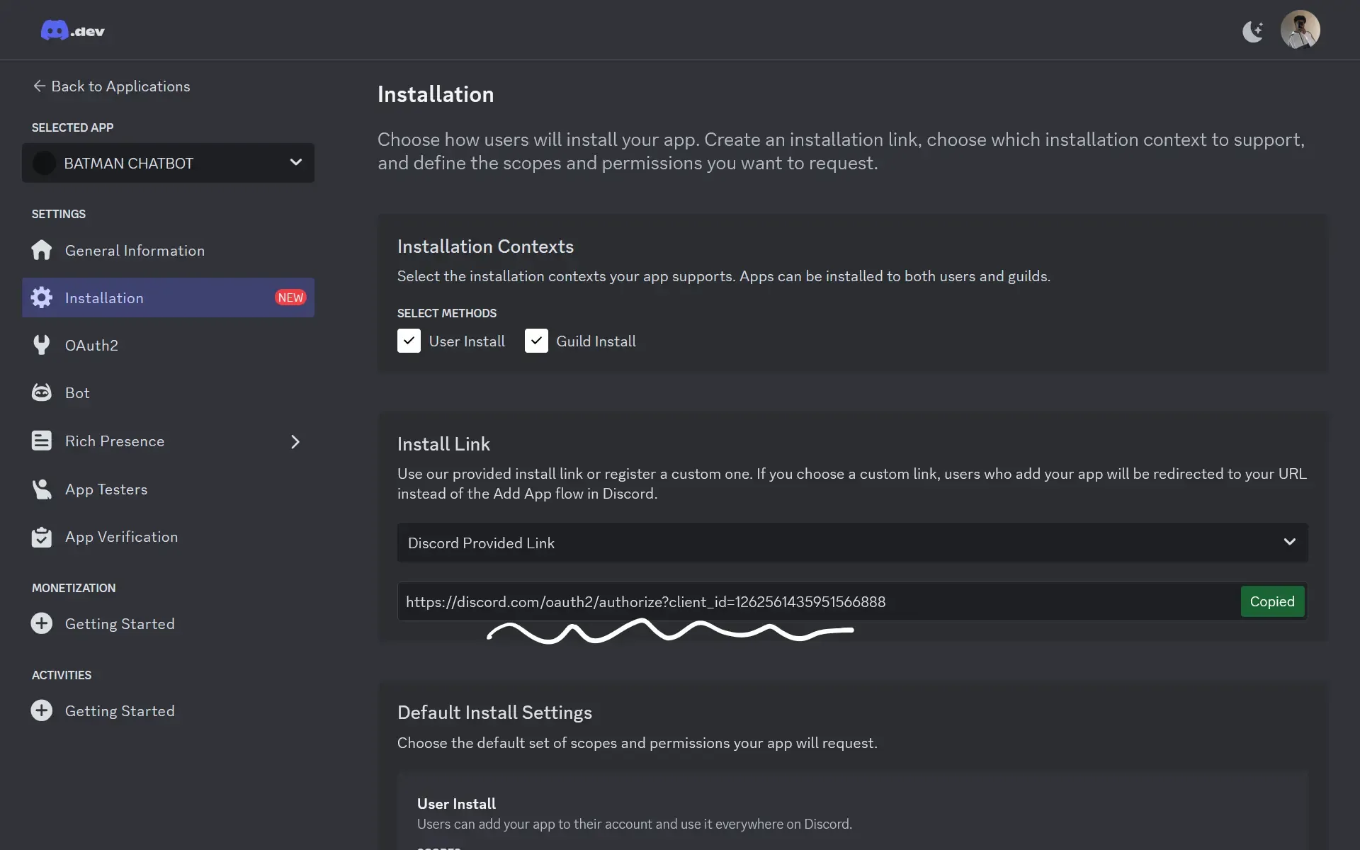 Discord Bot Installation